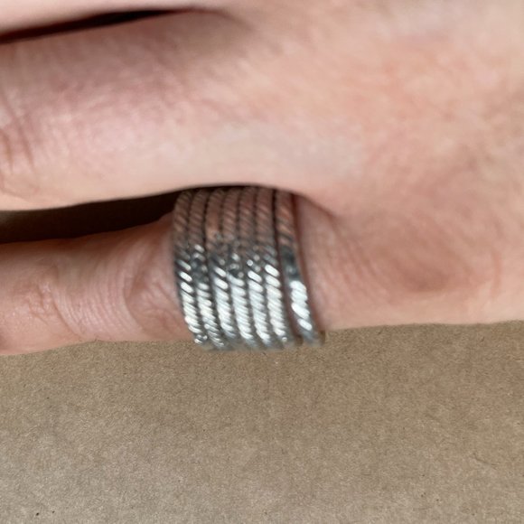 Sterling Silver Multi-Stacked Rope Ring - Picture 8 of 9